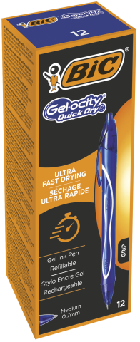 Roller 0.7mm semi-gel cu mecanism albastru quick-dry bic [2]