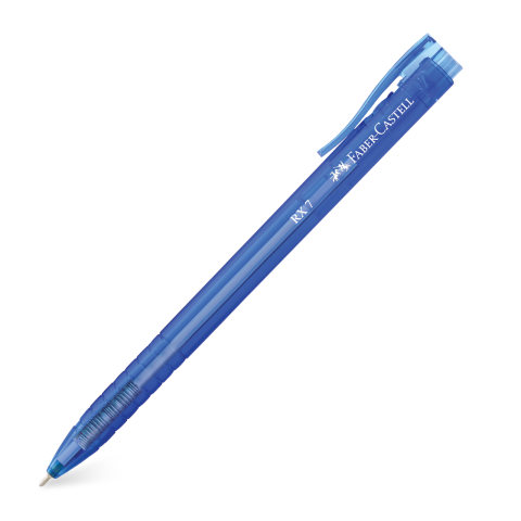 Birotică și Papetărie - Roller 0.7mm semi-gel cu mecanism albastru rx7 faber-castell