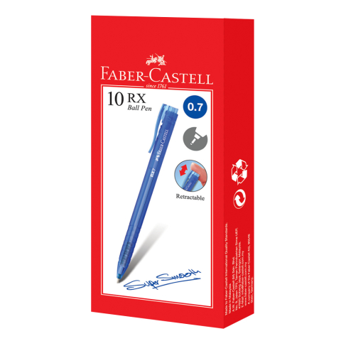 Roller 0.7mm semi-gel cu mecanism albastru rx7 faber-castell [2]