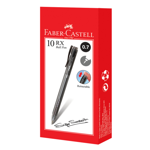 Roller 0.7mm semi-gel cu mecanism negru rx7 faber-castell [2]