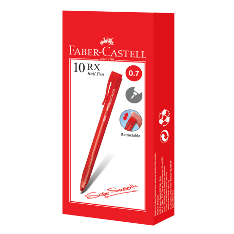 Roller 0.7mm semi-gel cu mecanism rosu rx7 faber-castell [2]