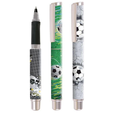 Rollere pentru Scris si Scoala - Roller Cresco GoPen 202001-E, 0.7mm, corp plastic diverse culori, model Fotbal