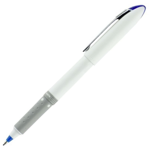 Rollere pentru Scris si Scoala - Roller Uni-ball Grip UB-247SF, 0.7mm, grip cauciucat, corp alb, scris albastru