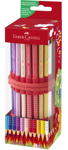 Rechizite Școlare - Rollup 18 creioane colorate grip+ ascutitoare sleeve faber-castell