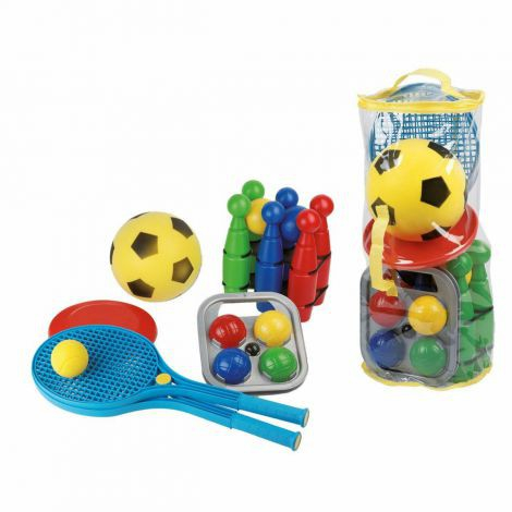 Sporturi cu racheta, Badminton, Tenis - Rucsac cu jucarii pentru sporturi de exterior