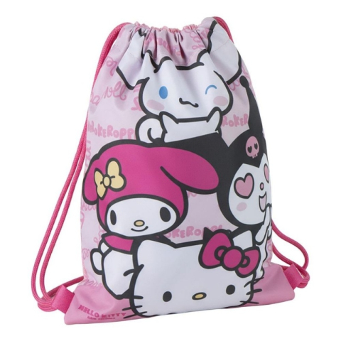 Rechizite Școlare - Rucsac cu snur pentru copii Cerda Hello Kitty 630220, albastru cu verde, 27x33x1cm