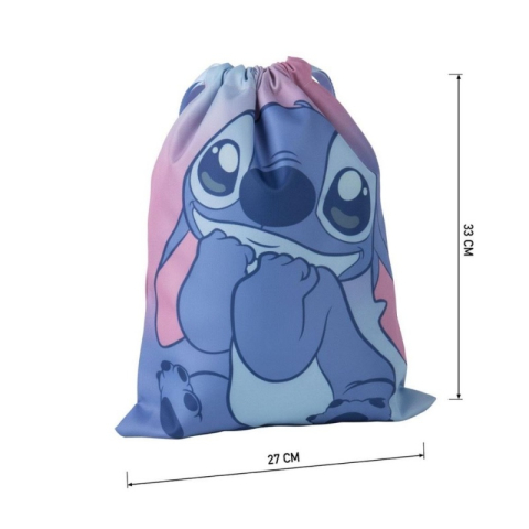 Rucsac cu snur pentru copii Cerda Stitch 630268, albastru cu verde, 27x33x1cm [6]
