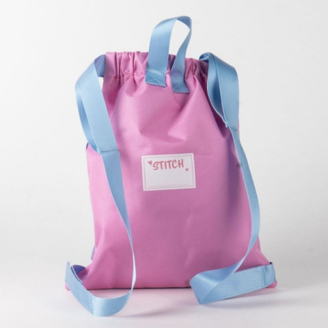 Rucsac cu snur pentru copii Cerda Stitch 630268, albastru cu verde, 27x33x1cm [1]