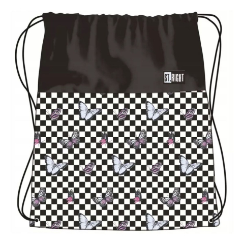 Rechizite Școlare - Rucsac cu snur pentru copii St.Majewski Chessboard Butterflies, 684036