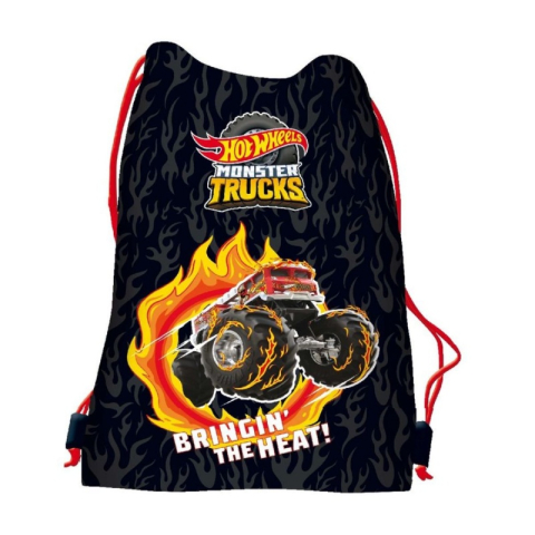 Rechizite Școlare - Rucsac cu snur pentru copii St.Majewski Hot Wheels, 43cm, negru