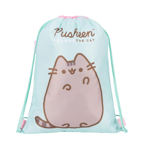 Rechizite Școlare - Rucsac cu snur pentru copii St.Majewski Pusheen, 43cm, verde mint