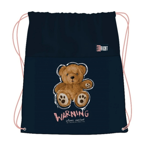 Rechizite Școlare - Rucsac cu snur pentru copii St.Majewski St.Right Teddy Bear, 43cm, bleumarin