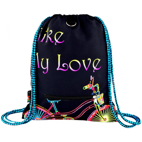 Rechizite Școlare - Rucsac cu snur pentru copii St.Right Bike 613517, negru