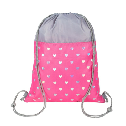 Rucsac cu snur pentru copii St.Right Sequin Cats 625909, roz cu gri, 34x43cm [1]