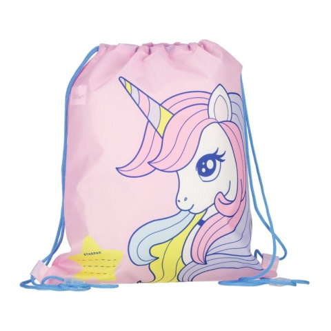Rechizite Școlare - Rucsac cu snur pentru copii Starpak Unicorn, 38.5x33cm, 550811, roz