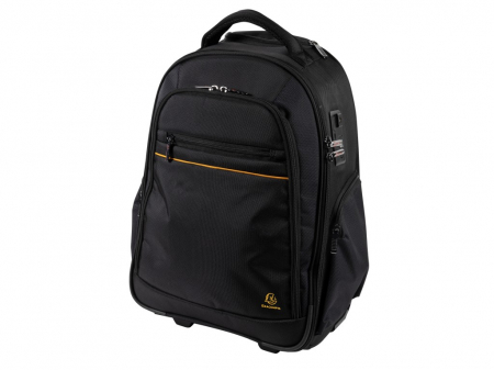 Rucsac laptop 15,6" cu roti si maner telescopic, ideal ca bagaj de mana in avion, culoare negru [2]