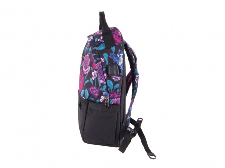 Rucsac usor pentru liceu sau excursii, buzunare laterale pentru sticla de apa, Pulse Cloud Roses [1]