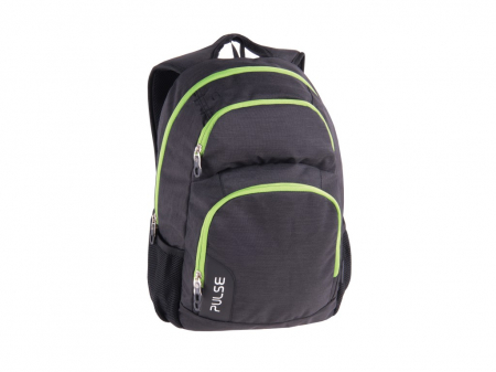 Ghiozdane Scoala, Rucsacuri si Genti - Ghiozdan rezistent pentru gimnaziu, clasele 5 - 8, greutate 0.71 kg, Rucsac Pulse Element Green Dark Gray