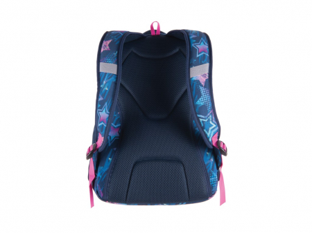 Ghiozdan rezistent, usor, 0,65 kg, pentru clasa 4, 5, 6, 7 sau a 8 a, scoala sau excursii, Rucsac Pulse Teens Blue Stars [2]