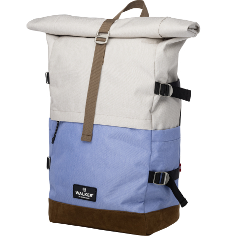 Rechizite Școlare - Rucsac rollup bicolor crem popcorn-bleu walker