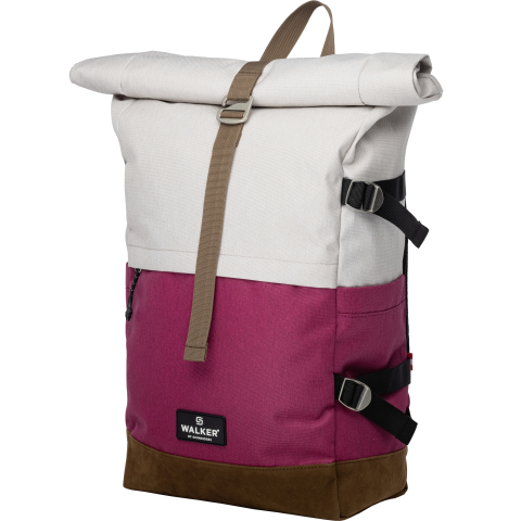 Rechizite Școlare - Rucsac rollup bicolor crem popcorn-roz magenta walker