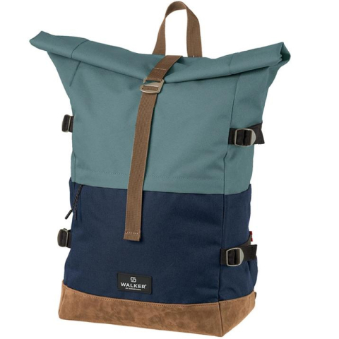 Rechizite Școlare - Rucsac rollup bicolor gri petrol-bleumarin walker