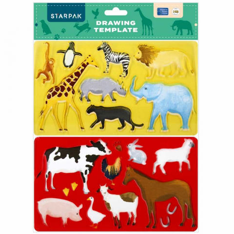 Sabloane desen, decorative - Sablon desen animale domestice si salbatice pentru contur