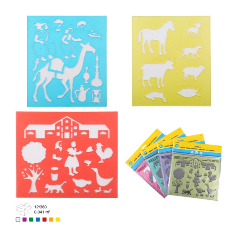 Art & Craft si Artizanat - Sablon Ark 053, diverse forme, plastic diverse culori
