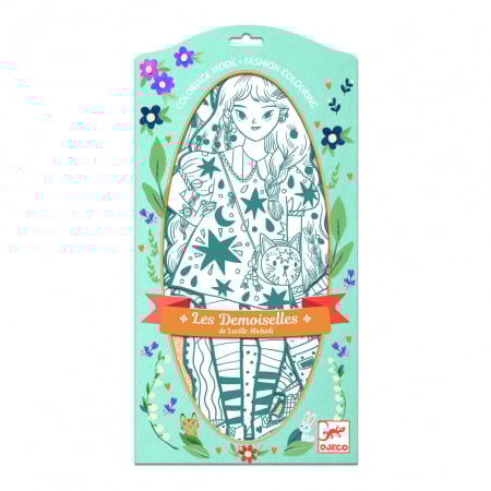 Art & Craft si Artizanat - Sablon, contur parada modei de colorat, Angel si prietenele, Djeco
