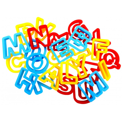 Art & Craft si Artizanat - Sablon litere plastic pentru modelaj CNX, set de 26 buc.