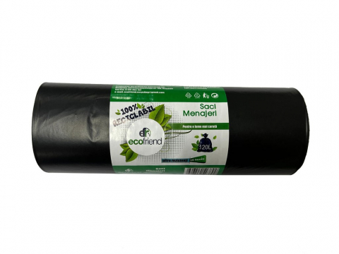 Curatenie, intretinere casa - Saci menaj 120 L (70 x 110) 30 microni 10 buc/rolă LDPE