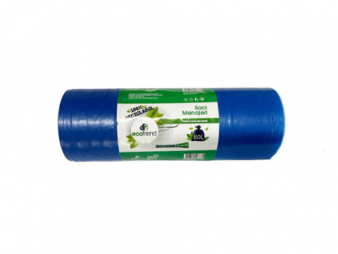 Curatenie, intretinere casa - Saci menaj 60 L (60 x 80) 24 microni 15 buc/rolă LDPE