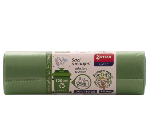 Detergenti si Curatenie - Saci menajeri 120l 10/set verzi