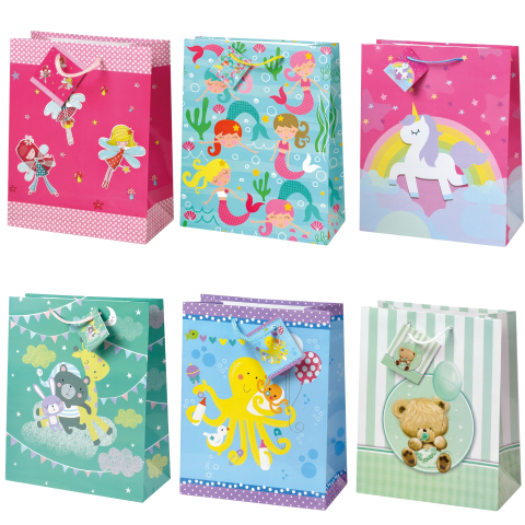 Birotică și Papetărie - Sacosa Bambino, din hartie cu maner din snur, 17.8 x 23 x 9.8 cm  varsta 3 ani+,6 ani+,8 ani+