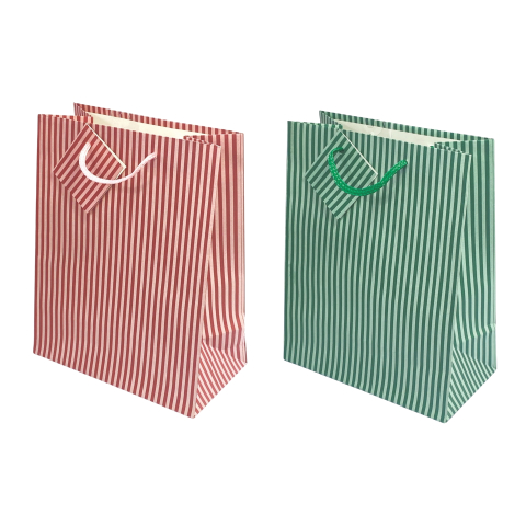 Birotică și Papetărie - Sacosa cu dungi, din hartie cu maner din snur, 17.8 x 23 x 9.8 cm  varsta 3 ani+,6 ani+,8 ani+