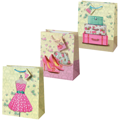 Art & Craft si Artizanat - Sacosa Spring Vintage, din hartie cu maner din snur, 17.8 x 23 x 9.8 cm (20 buc/display), copii varsta 6 ani+,8 ani+