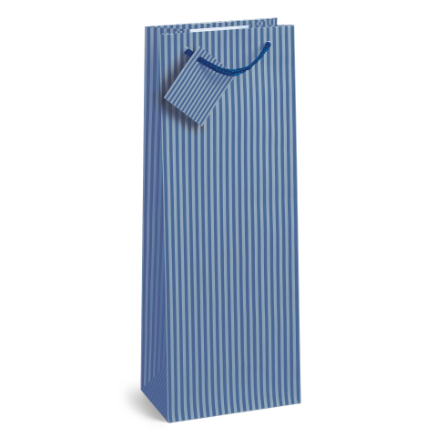 Sacosa sticla de vin Kraft cu dungi cu maner din snur, 13 x 36 x 10 cm  varsta 6 ani+,8 ani+ [3]