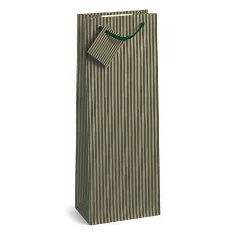 Sacosa sticla de vin Kraft cu dungi cu maner din snur, 13 x 36 x 10 cm  varsta 6 ani+,8 ani+ [2]