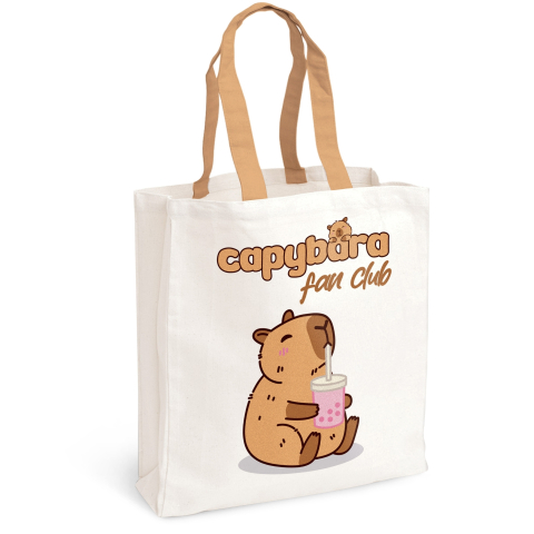 Sacosa textila canvas BeCappy Capibara – cu imprimeu pe ambele fete, 4 modele asortate, pret/1 buc [3]