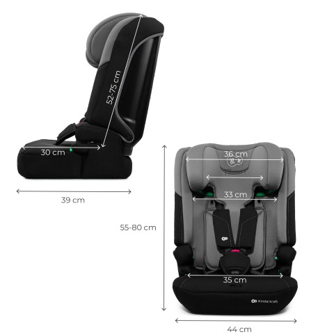 Scaun auto kinderkraft comfy 75-150 cm, dk grey [4]