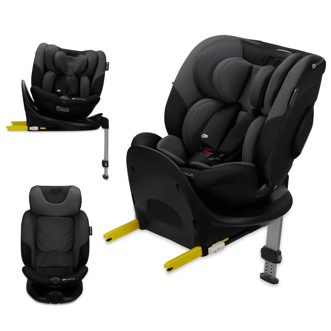 Scaun auto kinderkraft i-fix, i-size 40-150 cm, graphite black, varsta de la 0 luni la 12 ani [2]