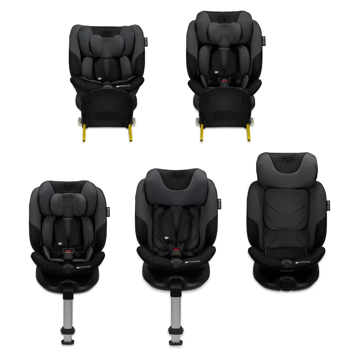 Scaun auto kinderkraft i-fix, i-size 40-150 cm, graphite black, varsta de la 0 luni la 12 ani [3]