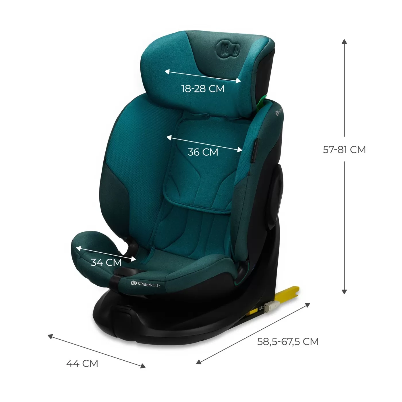Scaun auto kinderkraft i-fix, i-size 40-150 cm, harbor blue, varsta de la 0 luni la 12 ani [9]