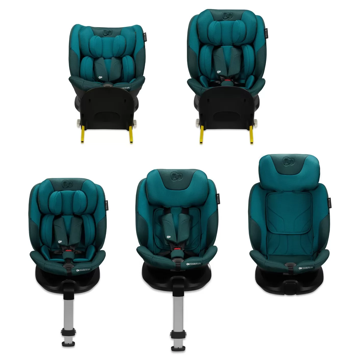 Scaun auto kinderkraft i-fix, i-size 40-150 cm, harbor blue, varsta de la 0 luni la 12 ani [2]