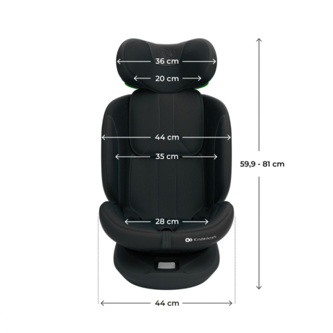 Scaun auto kinderkraft i-grow 2 i-size 40-150 cm, black copii varsta 0 luni - 12 ani [9]