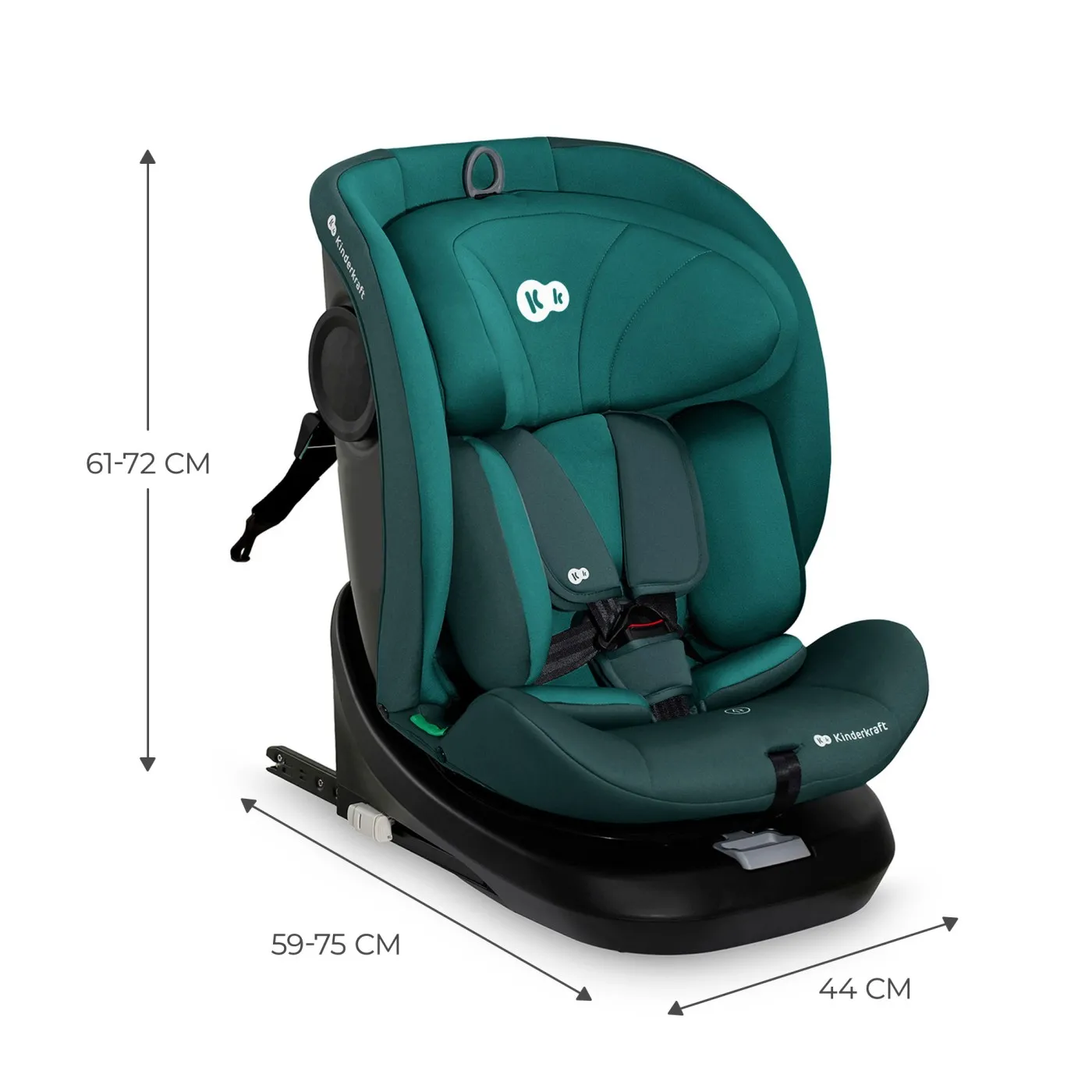 Scaun auto kinderkraft i-grow i-size 40-150 cm, blue, copii varsta 0 luni pana la 12 ani [7]