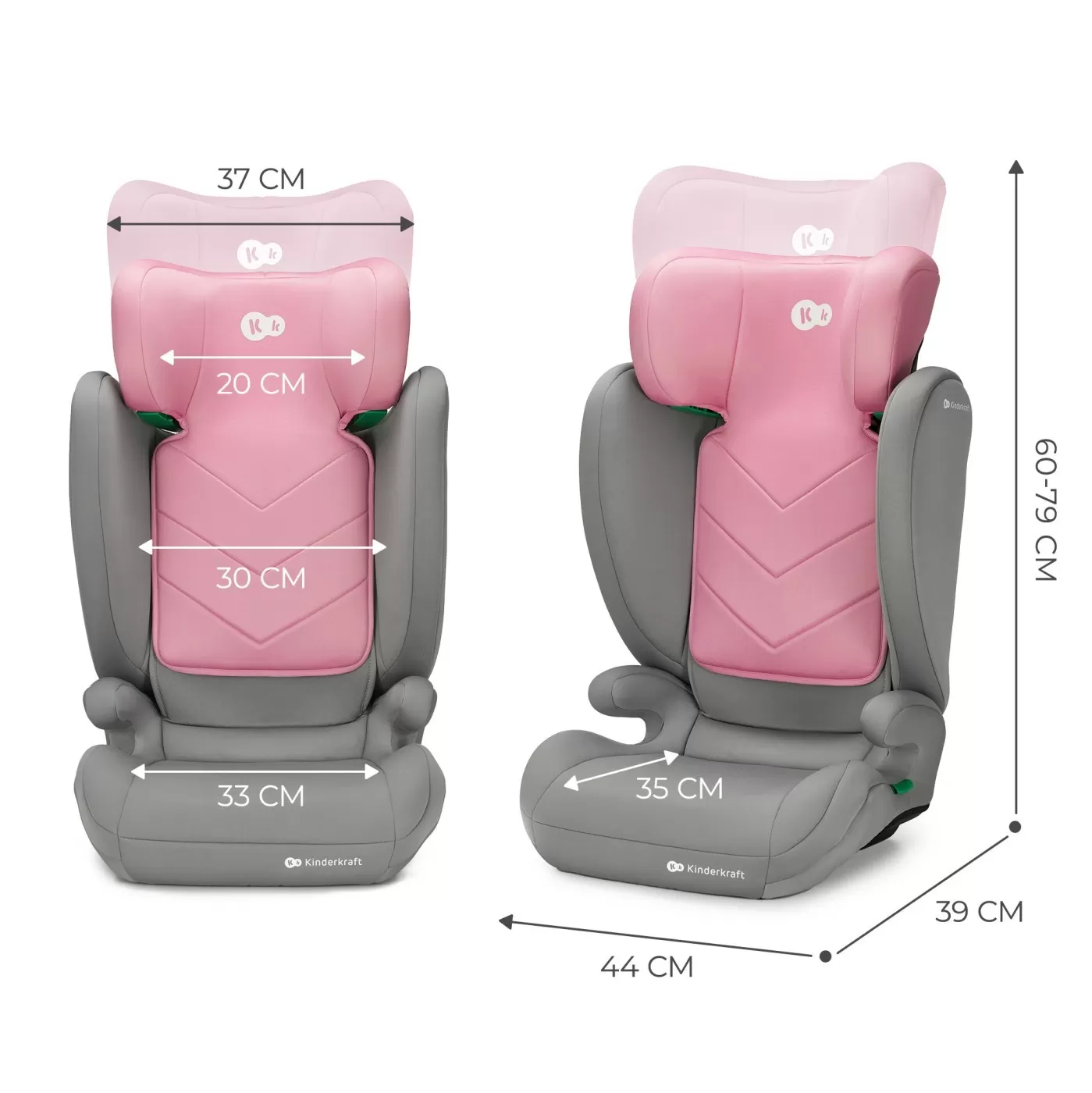 Scaun auto kinderkraft i-spark, i-size 100-150 cm, pink, varsta de la 3 ani la 12 ani [10]