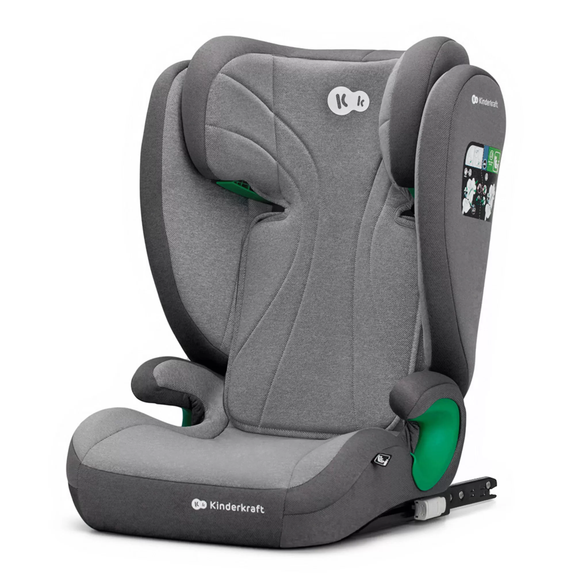 Scaun auto kinderkraft junior fix2 i-size, 100-150 cm, rocket grey, varsta de la 4 luni la 12 ani [9]