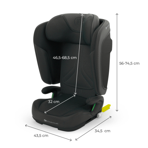 Scaun auto kinderkraft unity2 100-150 cm, black [8]