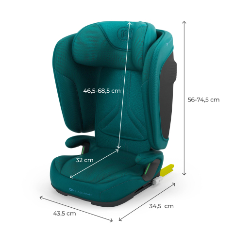Scaun auto kinderkraft unity2 100-150 cm, green [8]
